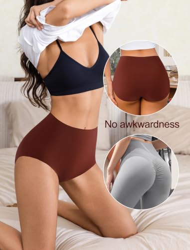 High Waisted Seamless Womens Underwear Comfort No Show Breathable 5 Pack - color: 5 Pack=beige-a3, size: XX-Large