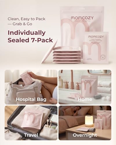 Momcozy 7-Pack 100% Cotton Disposable Postpartum Underwear, Wide Gusset - color: Gray, size: Medium