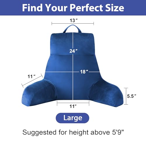IPYNBAP Back Pillow for Bed Sitting up, Reading Pillow, 24 Inch, Navy Blue - color: Navy Blue, size: Large(24inch)