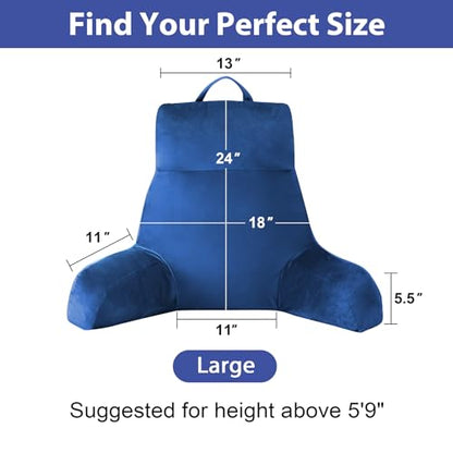 IPYNBAP Back Pillow for Bed Sitting up, Reading Pillow, 24 Inch, Navy Blue - color: Navy Blue, size: Large(24inch)