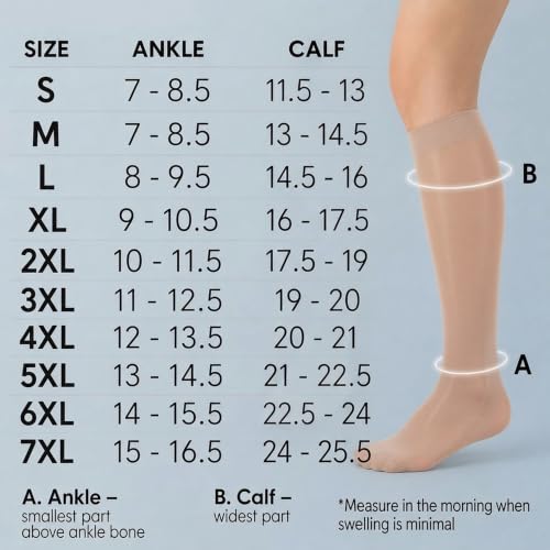 ABSOLUTE SUPPORT Sheer Womens Compression Socks 15-20 mmHg - color: Natural, size: X-Large