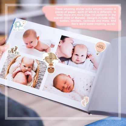 Newborn Baby Scrapbook Stickers - Decorative Decals for Baby Shower