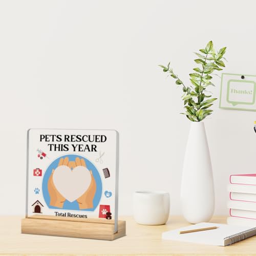 Personalized Pet Rescue Tracker Counter Sign with Markers - color: Pets