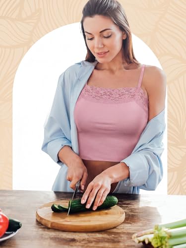 Bencailor 4 Pcs Lace Cami Top - color: Beige, Pink, Brown, Black, size: Large