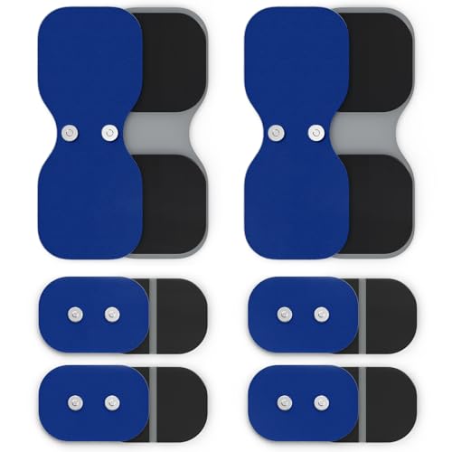 AUVON Wireless TENS Unit Electrode Pads 12 Pcs, 2 Sizes, Latex-Free - color: Blue