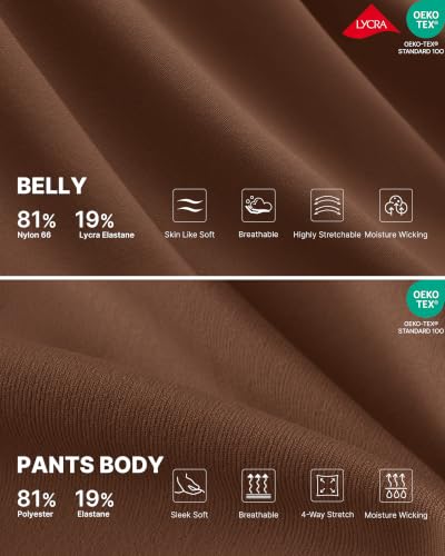 G4Free EverGoing Maternity Pants Over the Belly Pregnancy Work Trousers - color: Dark Coffee, size: Medium