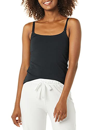 Amazon Essentials Women's Maternity Nursing Tops, Pregnancy Clothes with Adjustable Straps and Built-in Shelf Bra, Pack of 2 - color: 2-pack Black, size: Small