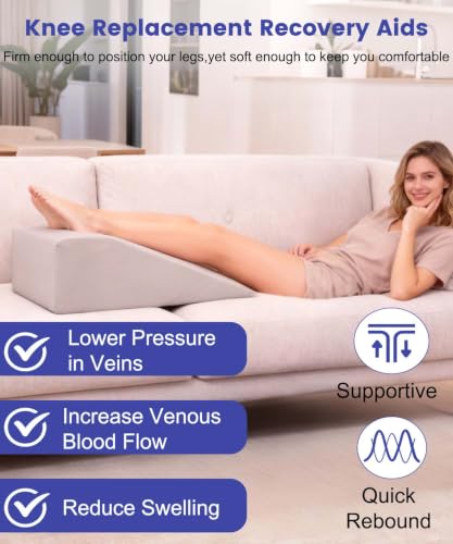 Leg Elevation Pillows for After Surgery with Cooling Cover - color: Grey