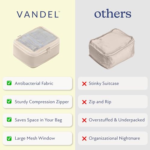 Vandel Space-Saving Compression Packing Cubes for Women 6-Pack Compressible - color: 3. Sand, size: 6 Pack (Compression)