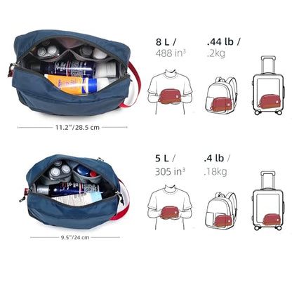 Travel Toiletry Bag 8L, Large Packing Cube with Waterproof TPU Wet/Dry Compartment - color: Ash Grey, size: 8L