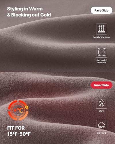 G4Free BareFeel Fleece Lined Maternity Leggings with Pockets Winter - color: Taupe, size: Large