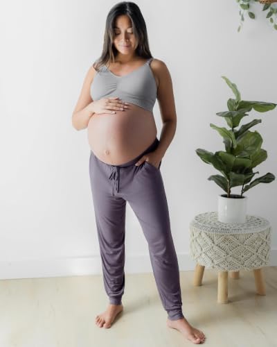 Kindred Bravely Everyday Maternity Lounge Jogger Pants for Postpartum - color: Heathered Granite, size: Medium