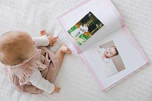 Pearhead First 5 Years Chevron Baby Memory Book and Ink Pad, Pink - color: Pink Chevron Baby Book