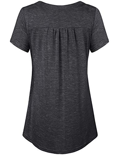 Joymom Womens V Neck Short Sleeve Nursing Tops Maternity Breastfeeding Shirts S-2XL - color: Grey, size: Medium