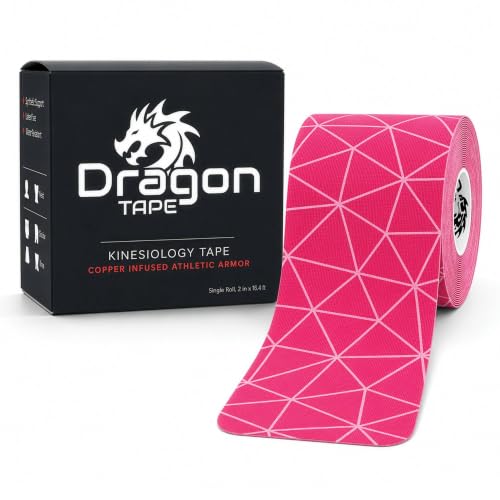 Dragon Tape Copper Infused Kinesiology Tape, Pink, Single Roll - color: Pink, size: Single Roll