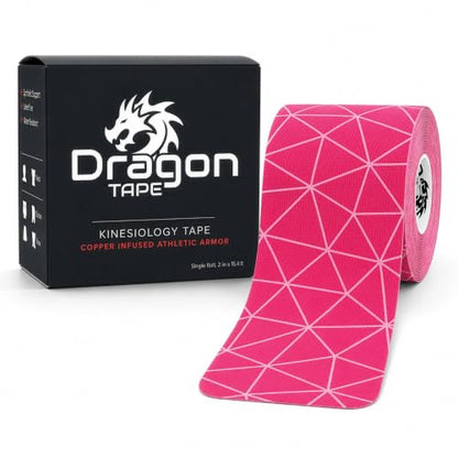 Dragon Tape Copper Infused Kinesiology Tape, Pink, Single Roll - color: Pink, size: Single Roll