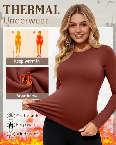 3 Pack Women's Thermal Maternity Shirts - color: Brick Red, Emerald, Black, size: Large