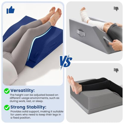 Elevation Pillows for Leg After Surgery, Adjustable Wedge Pillow, Blue - color: Blue