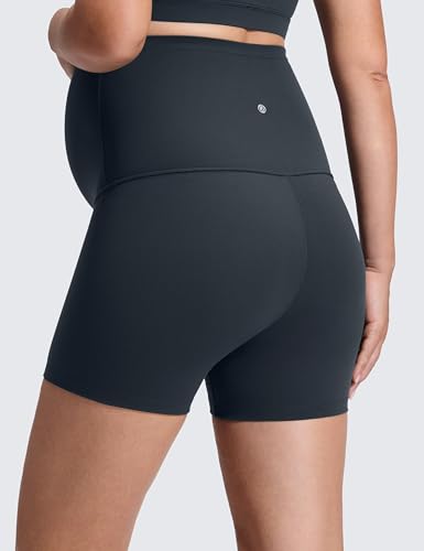 CRZ YOGA Maternity Biker Shorts 4" - color: True Navy, size: Small