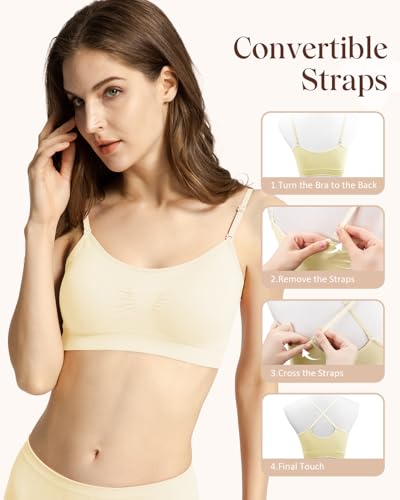 Coobie Seamless Scoopneck Bra - color: Ivory, size: X-Large