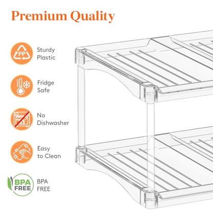 Lifewit Stackable Water Bottle Organizer, Clear Tumbler Holder for Cabinet - size: 2 Tier-8 Bottle