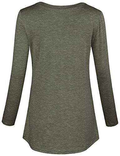 connche Women's Button Side Maternity Tunic Nursing Tops for Breastfeeding - color: Olive Green, size: Small