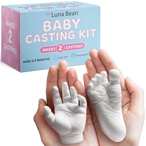 Luna Bean Baby Casting Kit - Hand & Foot Keepsake Mold, 2pc, New Mom Gift - style: 2 Castings Kit