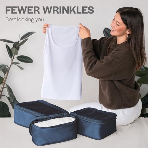Aerotrunk Compression Packing Cubes for Travel, 4-Pack, Dark Blue - color: Dark Blue, size: 4-Pack