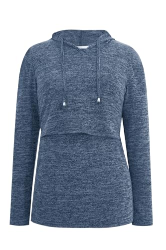 Smallshow Women's Nursing Tops Long Sleeve Breastfeeding Hoodie - color: Grey Blue, size: Medium