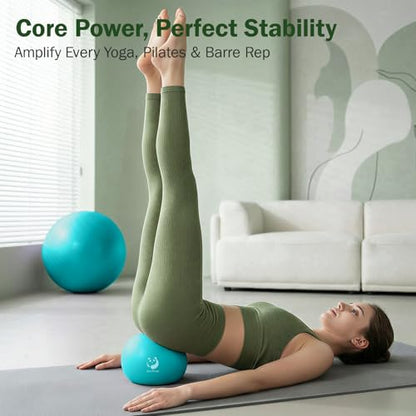 Slim Panda Pilates Ball 9 Inch Anti-Burst Small Exercise Ball - color: Lake Blue