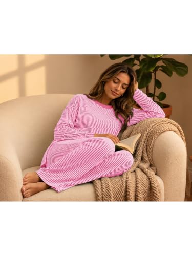 Sexyasasii Women's 2 Piece Striped Lounge Set Maternity Pajama Sets - color: Pink, size: Small