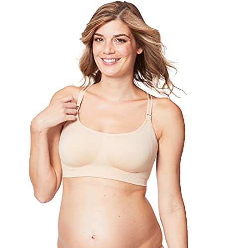 Cake Maternity Cotton Candy Wirefree Nursing Bra for Breastfeeding, Seamless Maternity Sleep Bra - color: Nude, size: Small