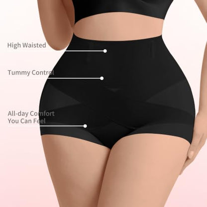 Shapewear Underwear High Waisted Tummy Control Panties for Women - color: Black-2pack, size: Small