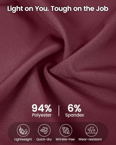 Scrub Tops for Women, Stretch V-Neck Scrub Tops - color: Burgundy Red, size: XX-Large