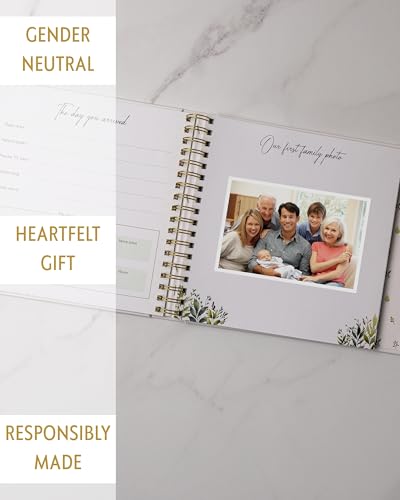 Baby Memory Book, First 5 Years, Botanical Baby Journal and Keepsake - color: Botanical Bliss