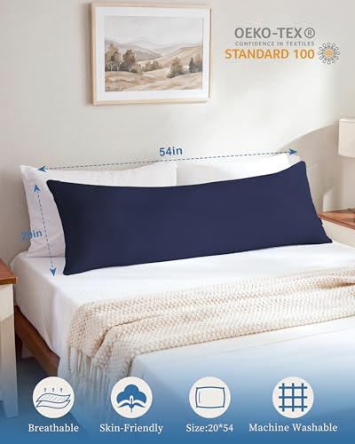 YZ HOME Full Body Pillow Insert -Large Long Bed Pillow for Side Sleeper - color: Navy