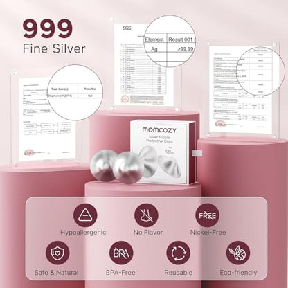 Momcozy 999 Silver Nursing Cups, Hole-Free Design,XXL Size - size: XX-Large