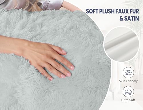 WSOFRLAC Fluffy Full Body Pillow, Long Pillow for Sleeping,Light Gray 20x54 - color: Light Grey