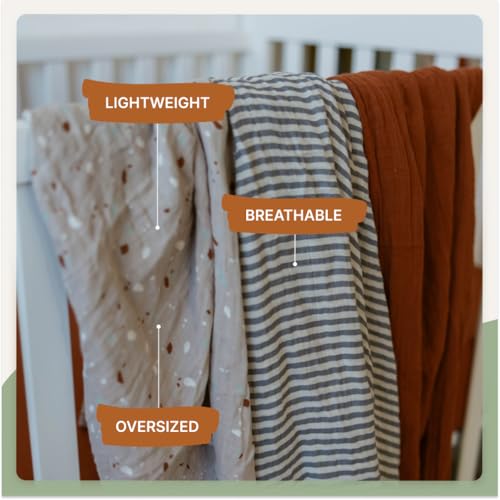 Parker Baby Co. Soft Muslin Baby Swaddle Blankets, 3 Pack - Clay Set - color: Clay