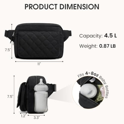 G4Free Small Diaper Bag, Mini Sling Diaper Bag with Portable Changing Pad - color: Black