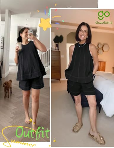 Womens 2 Piece Lounge Set Tank Top and Shorts - color: Black, size: X-Large
