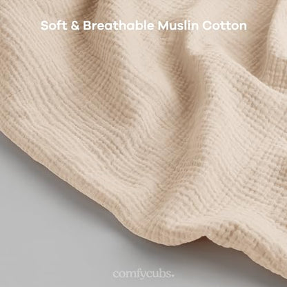 Comfy Cubs Muslin Nursing Cover - 100% Muslin Breastfeeding Cover Sand - color: Sand