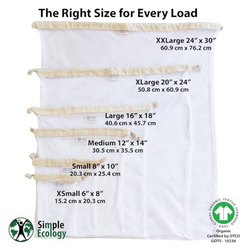 Simple Ecology Organic Cotton Mesh Laundry Bag – X-Small 2-Pack - size: X-Small 2-pack