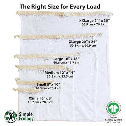Simple Ecology Organic Cotton Mesh Laundry Bag – X-Small 2-Pack - size: X-Small 2-pack