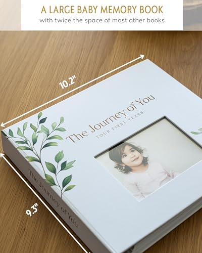 Personalized Baby Book, 4x6 Photo Cover, First 5 Years, Botanical Keepsake - color: Tranquil Greens