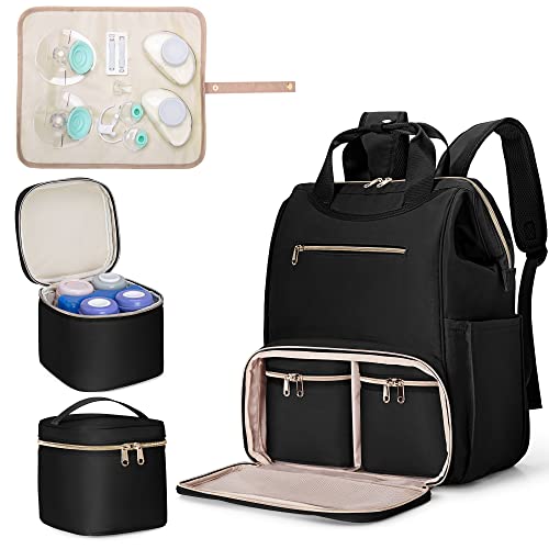Fasrom Breast Pump Organizer Bag, Pumping Backpack with Cooler