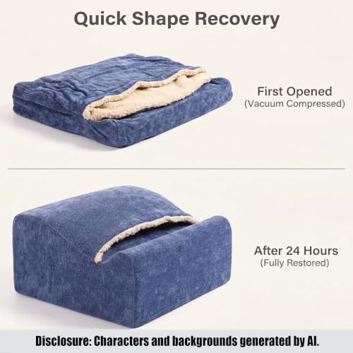 Keep Warm Foot Stool Foot Rest for Under Desk At Work - color: Blue+