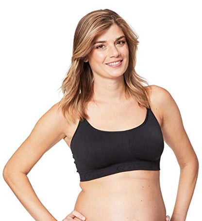 Cake Maternity Cotton Candy Wirefree Nursing Bra for Breastfeeding, Seamless Maternity Sleep Bra - color: Black, size: Medium