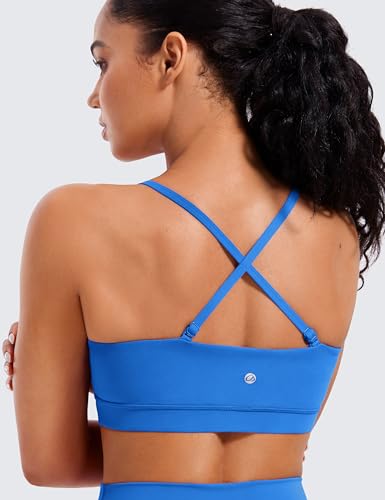 CRZ YOGA Butterluxe Thin Strap Sports Bra - color: Sparkle Blue, size: Small