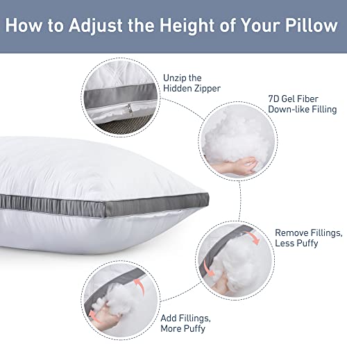 Leeden Body Pillow Insert 20 x 54 for Side Sleepers White Support - color: Grey-side